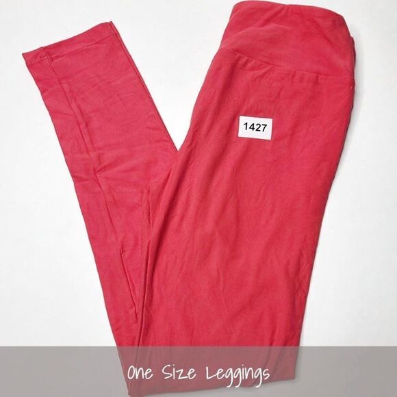LuLaRoe OS Solid Leggings Red One Size NEW - Picture 1 of 1